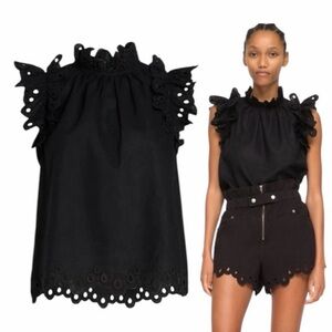 Sea New York Eyelet Top in Black